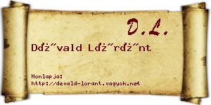 Dévald Lóránt névjegykártya