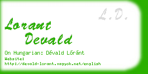 lorant devald business card